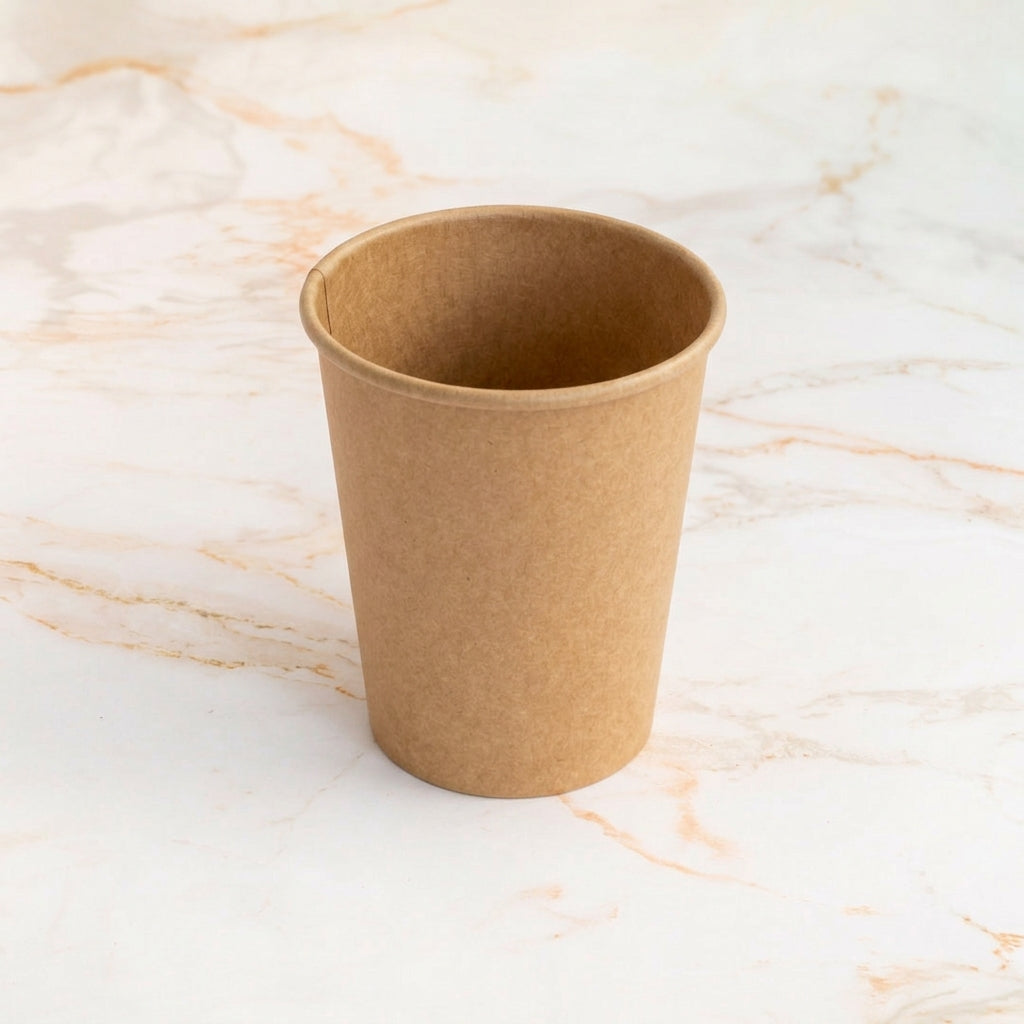 Kraft paper cup 28 cl on marble