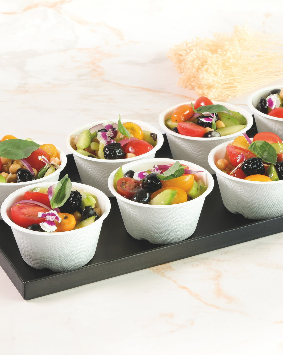 Greek salad cups, prepared by C-Gastronomie in Abu Dhabi